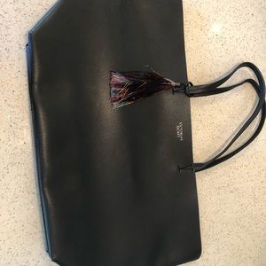 VS Black Tote with shimmering colorful tassel